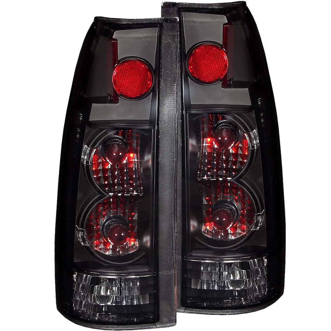 211156 – ANZO Tail Light Assembly, Uses Stock Bulbs Dark Smoke Lens Chrome Housing Set of 2